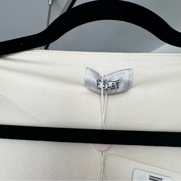 Oh Polly Baize Ivory Square Neck Long Sleeve Mini Dress NWT Size 8 - Picture 12 of 15